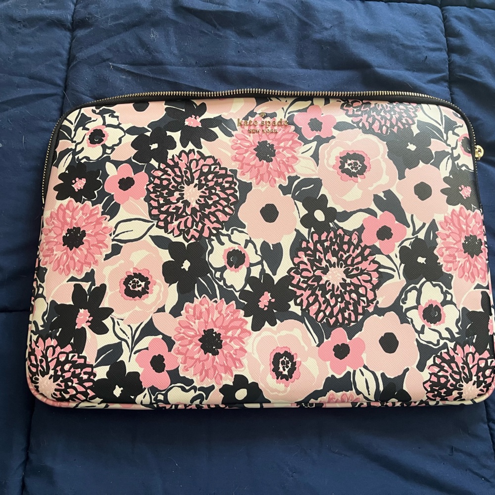 Kate Spade Dahlia Floral Laptop Sleeve Case Pink Blue Floral